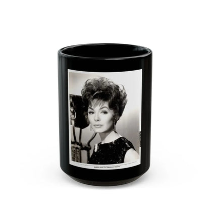 Barbara Rush #44 (Vintage Female Icon) Black Coffee Mug-15oz-Go Mug Yourself