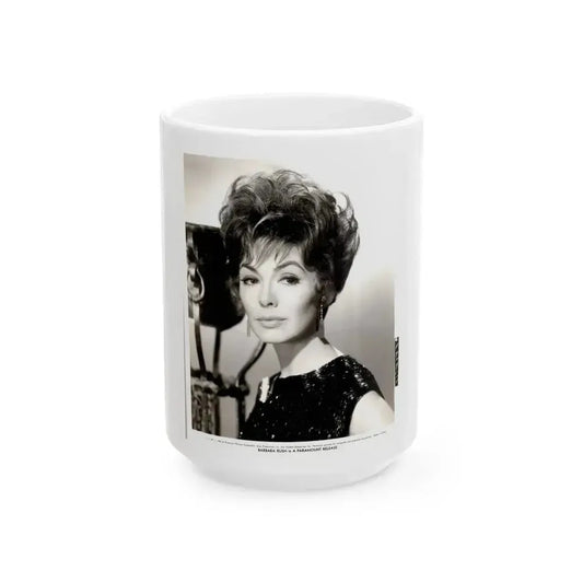 Barbara Rush #44 (Vintage Female Icon) White Coffee Mug 15oz - Go Mug Yourself