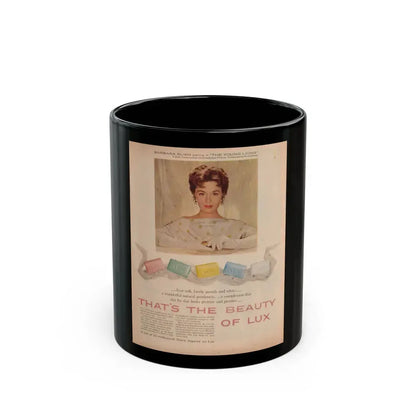 Barbara Rush #49 - Lux Soap Add (Vintage Female Icon) Black Coffee Mug 11oz - Go Mug Yourself