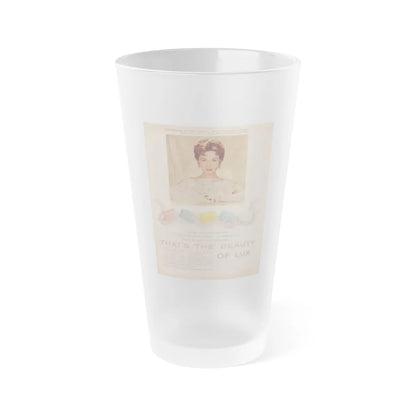 Barbara Rush #49 - Lux Soap Add (Vintage Female Icon) Frosted Pint Glass 16oz-16oz-Frosted-Go Mug Yourself