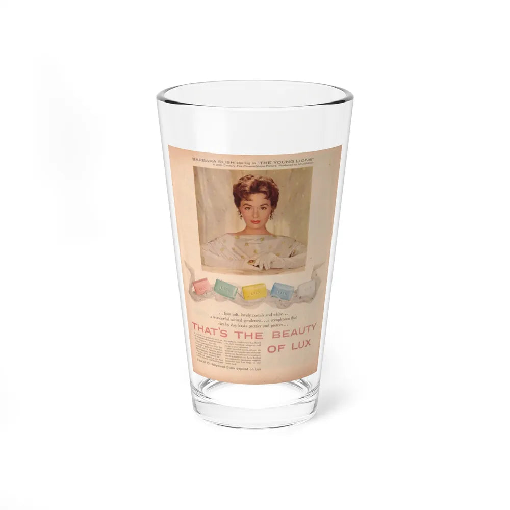 Barbara Rush #49 - Lux Soap Add (Vintage Female Icon) Pint Glass 16oz-16oz-Go Mug Yourself