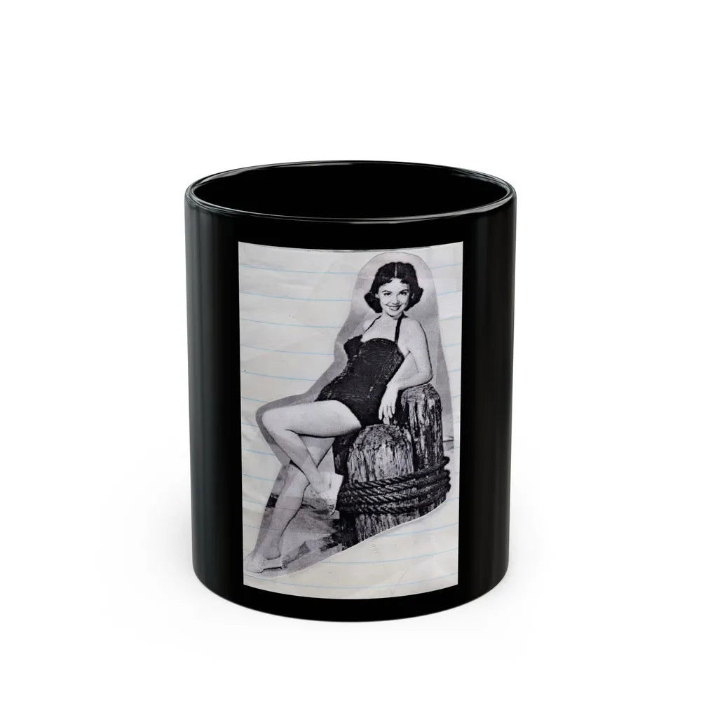 Barbara Rush #54 (Vintage Female Icon) Black Coffee Mug-11oz-Go Mug Yourself