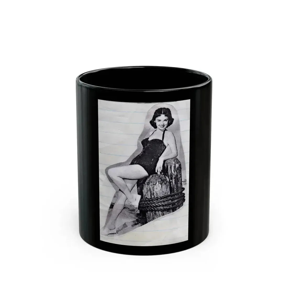 Barbara Rush #54 (Vintage Female Icon) Black Coffee Mug 11oz - Go Mug Yourself