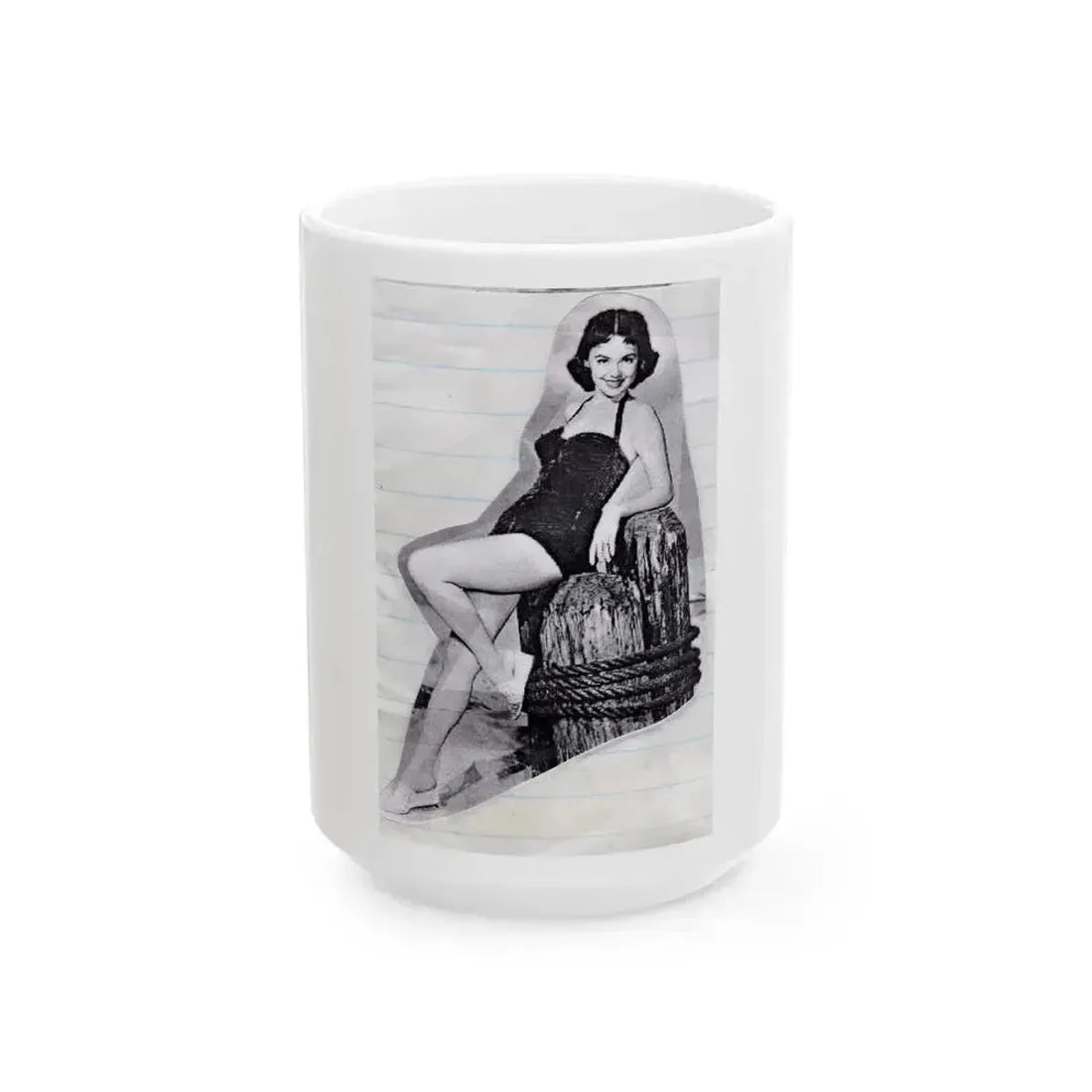 Barbara Rush #54 (Vintage Female Icon) White Coffee Mug 15oz - Go Mug Yourself
