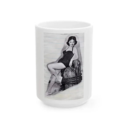 Barbara Rush #54 (Vintage Female Icon) White Coffee Mug 15oz - Go Mug Yourself