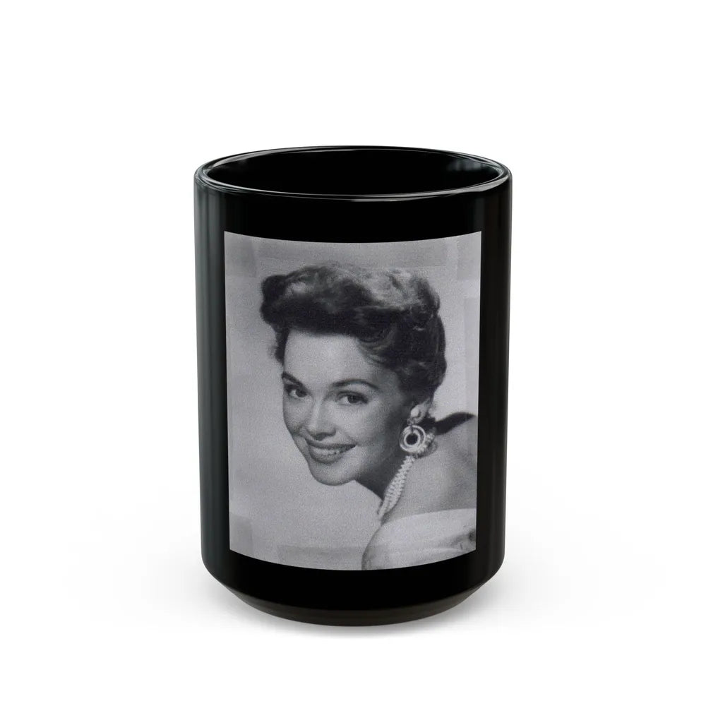 Barbara Rush #55 (Vintage Female Icon) Black Coffee Mug-15oz-Go Mug Yourself