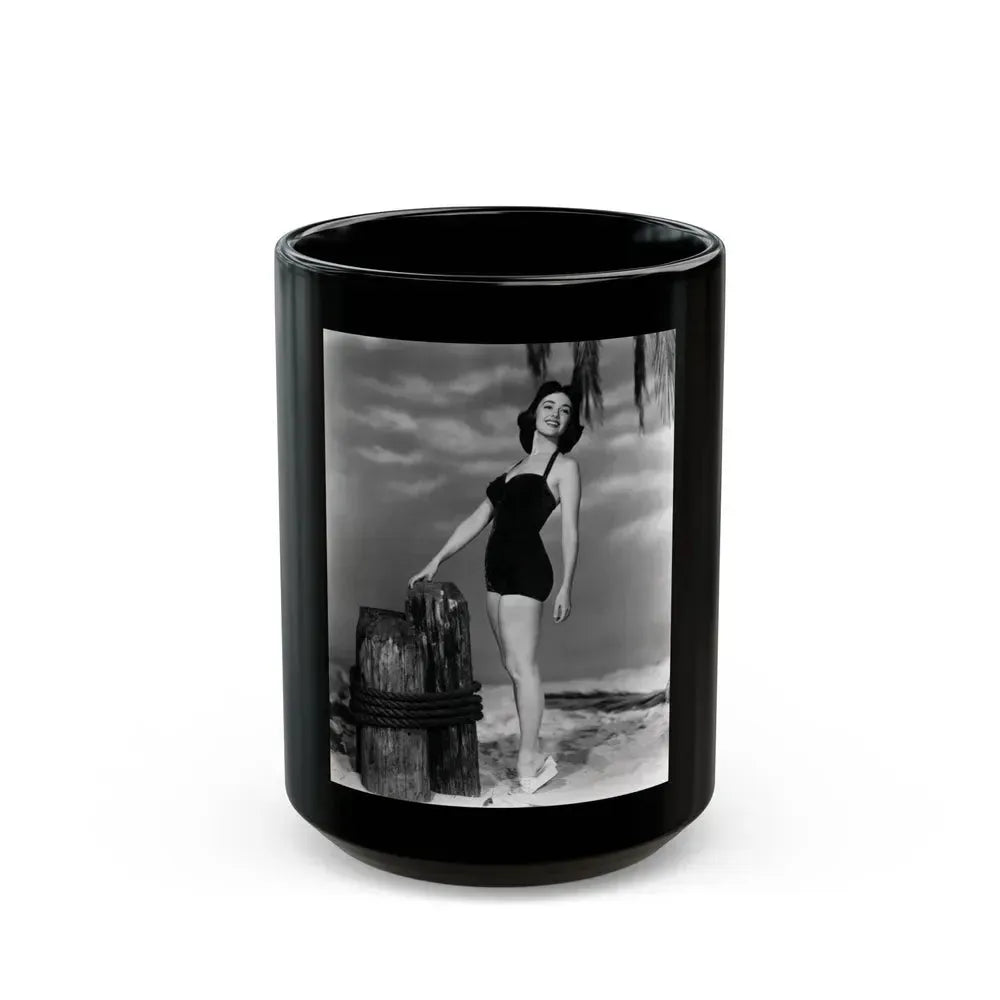 Barbara Rush #56 (Vintage Female Icon) Black Coffee Mug 15oz - Go Mug Yourself