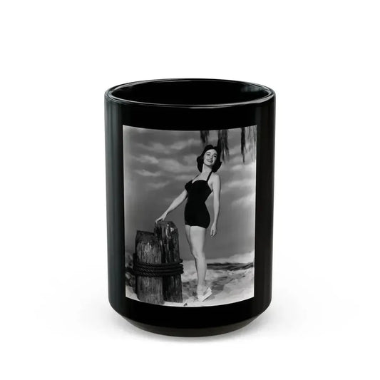 Barbara Rush #56 (Vintage Female Icon) Black Coffee Mug 15oz - Go Mug Yourself