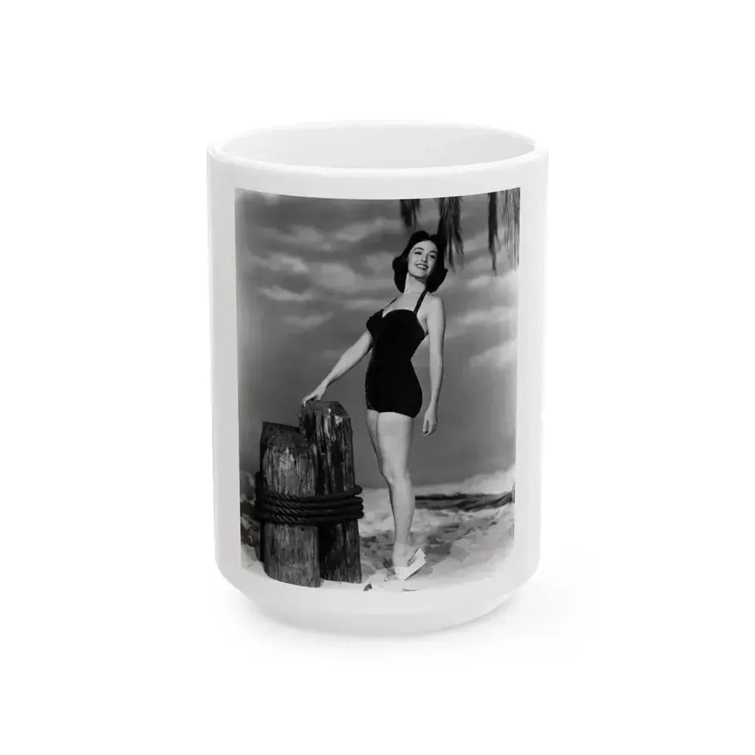 Barbara Rush #56 (Vintage Female Icon) White Coffee Mug 15oz - Go Mug Yourself