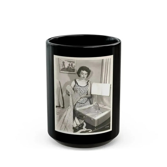 Barbara Rush #61 (Vintage Female Icon) Black Coffee Mug 15oz - Go Mug Yourself