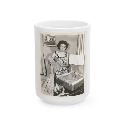 Barbara Rush #61 (Vintage Female Icon) White Coffee Mug-15oz-Go Mug Yourself