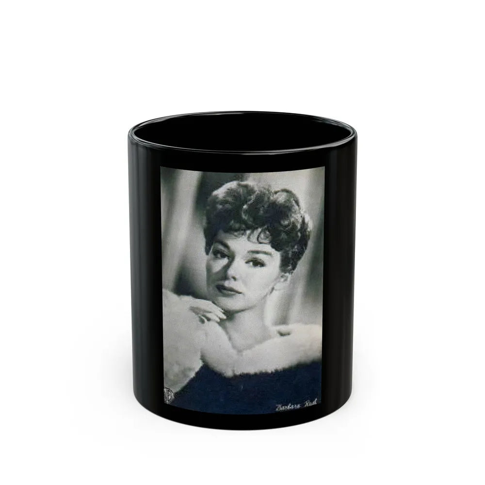 Barbara Rush #62 (Vintage Female Icon) Black Coffee Mug-11oz-Go Mug Yourself