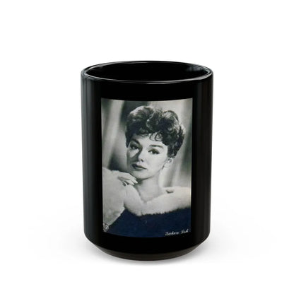 Barbara Rush #62 (Vintage Female Icon) Black Coffee Mug-15oz-Go Mug Yourself