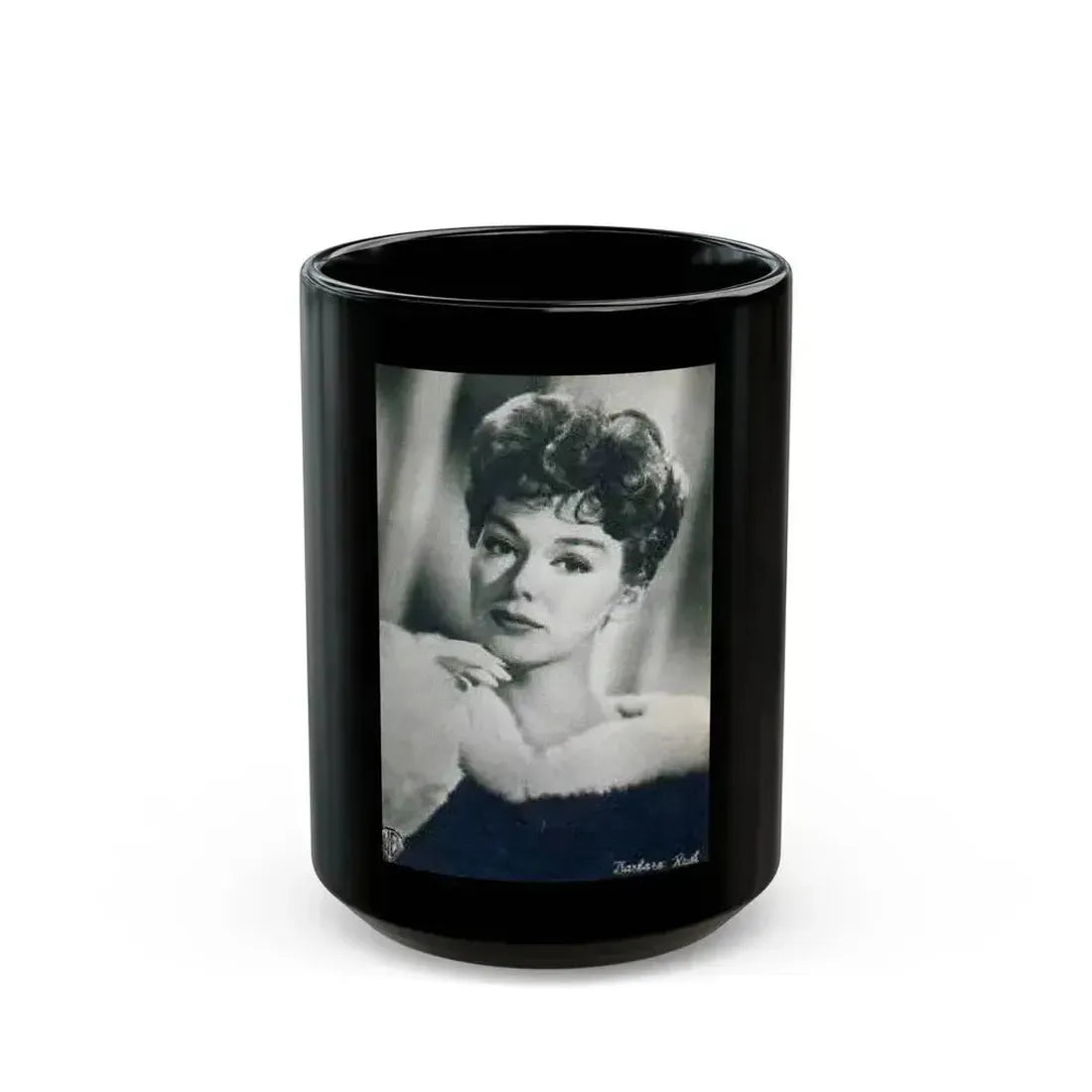 Barbara Rush #62 (Vintage Female Icon) Black Coffee Mug 15oz - Go Mug Yourself