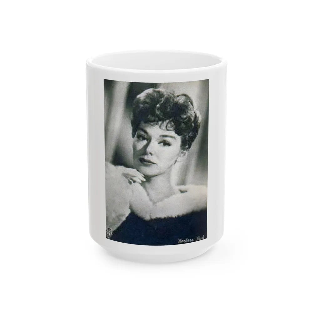 Barbara Rush #62 (Vintage Female Icon) White Coffee Mug-15oz-Go Mug Yourself