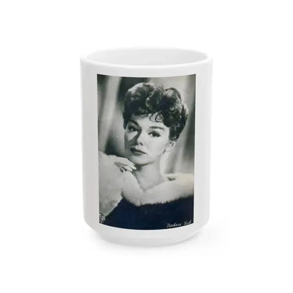 Barbara Rush #62 (Vintage Female Icon) White Coffee Mug 15oz - Go Mug Yourself