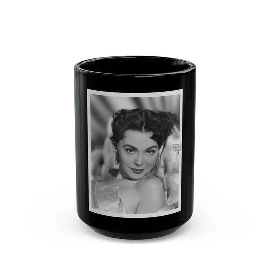 Barbara Rush #63 (Vintage Female Icon) Black Coffee Mug-15oz-Go Mug Yourself