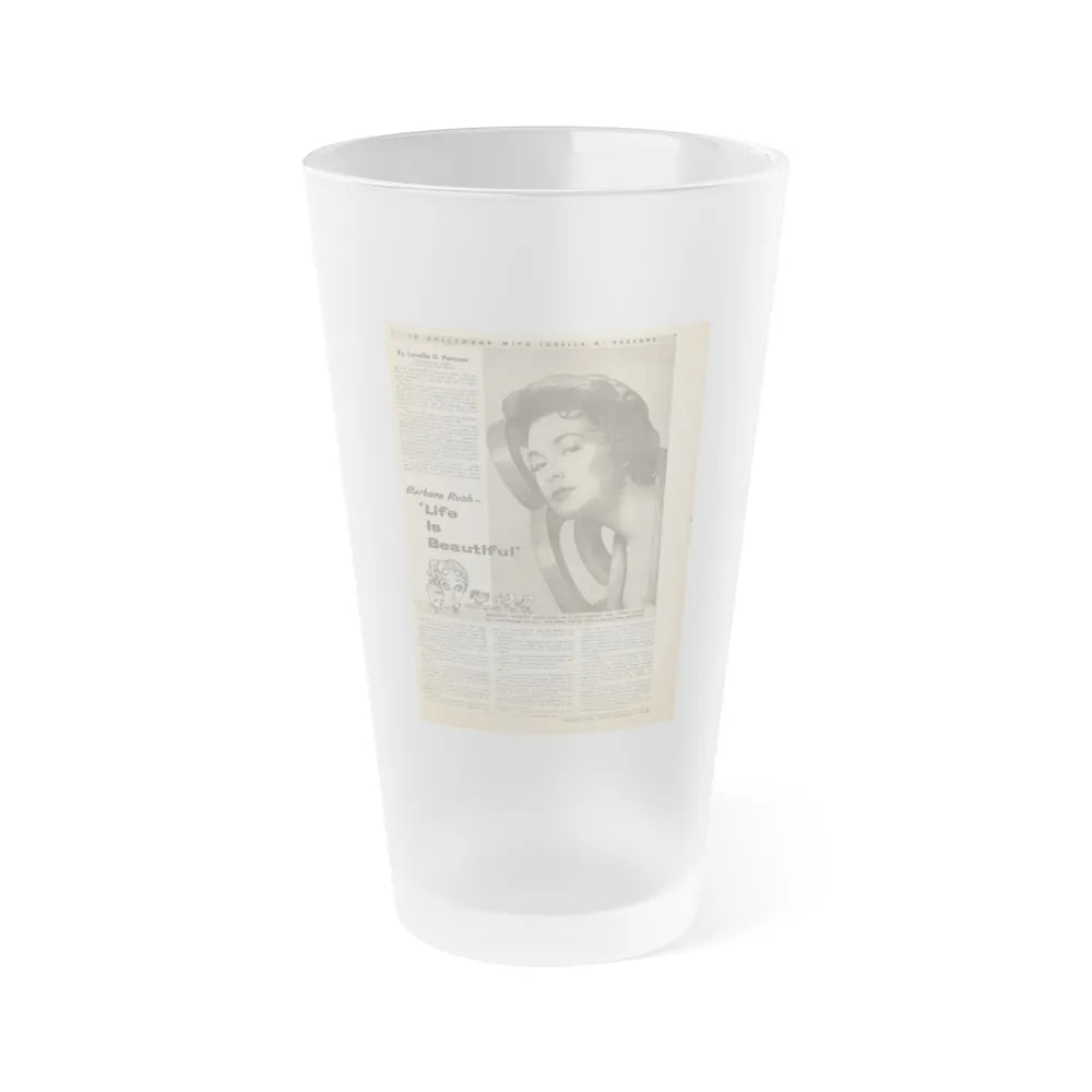 Barbara Rush #67 - Add (Vintage Female Icon) Frosted Pint Glass 16oz-16oz-Frosted-Go Mug Yourself