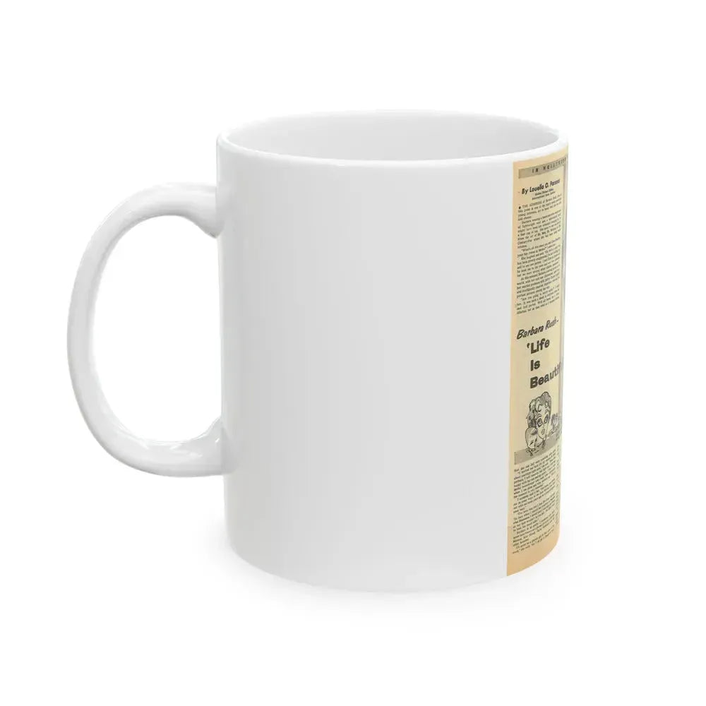 Barbara Rush #67 - Add (Vintage Female Icon) White Coffee Mug - Go Mug Yourself