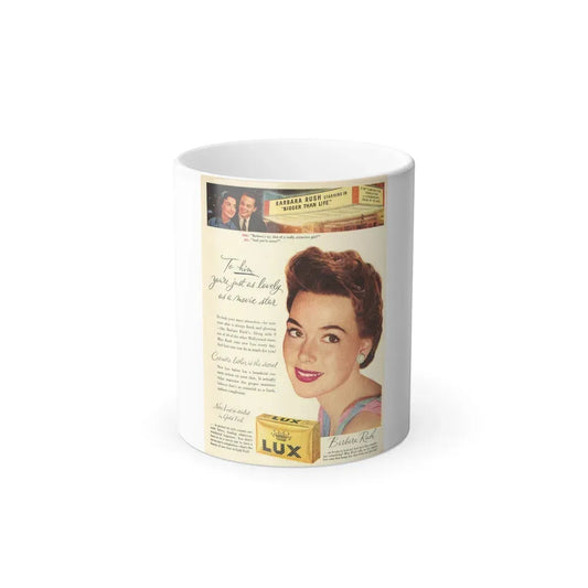 Barbara Rush #74 - Lux Soap Add (Vintage Female Icon) Color Changing Coffee Mug 11oz - Go Mug Yourself