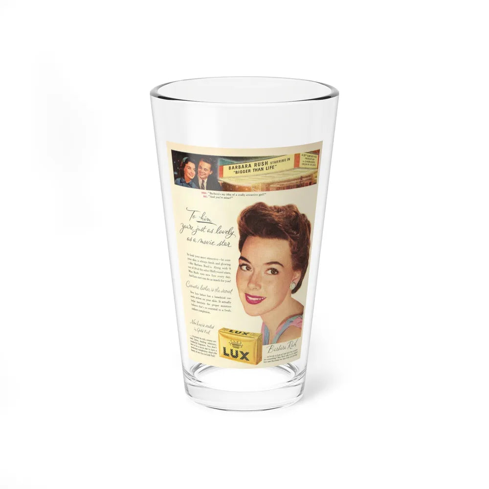 Barbara Rush #74 - Lux Soap Add (Vintage Female Icon) Pint Glass 16oz-16oz-Go Mug Yourself