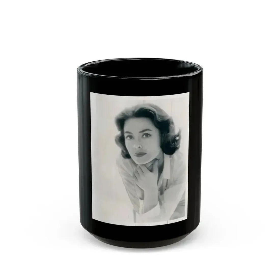 Barbara Rush #75 (Vintage Female Icon) Black Coffee Mug 15oz - Go Mug Yourself