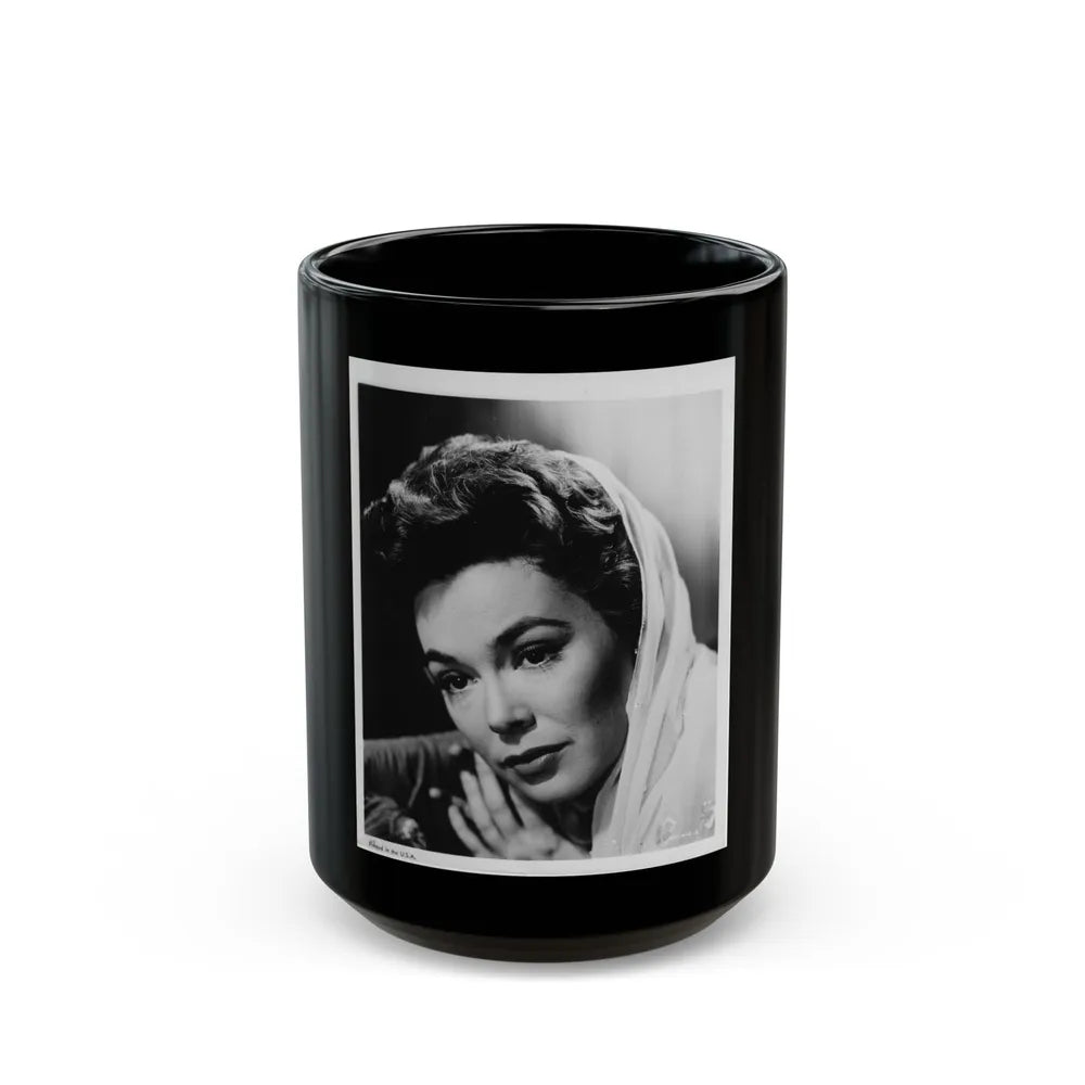 Barbara Rush #85 (Vintage Female Icon) Black Coffee Mug-15oz-Go Mug Yourself