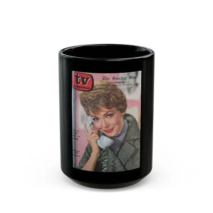 Barbara Rush #86 - T.V. Guide Mag. Cover (Vintage Female Icon) Black Coffee Mug 15oz - Go Mug Yourself