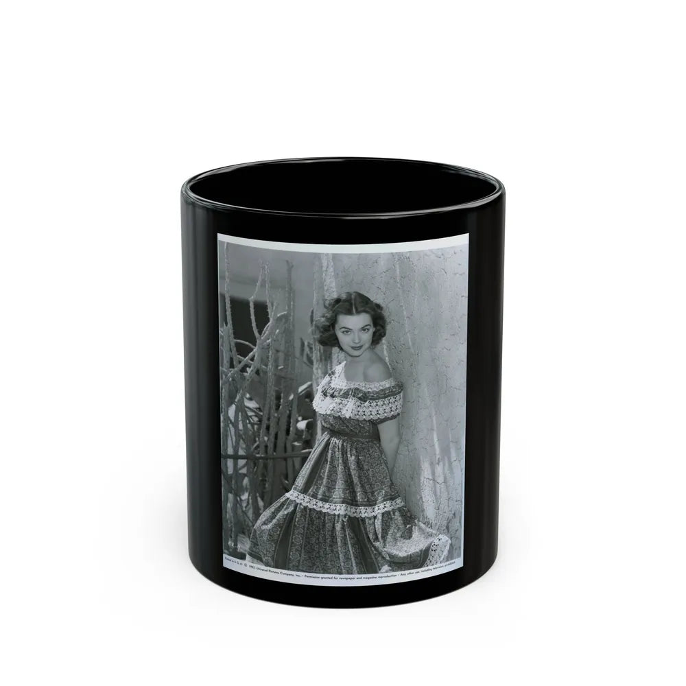 Barbara Rush #93 (Vintage Female Icon) Black Coffee Mug-11oz-Go Mug Yourself