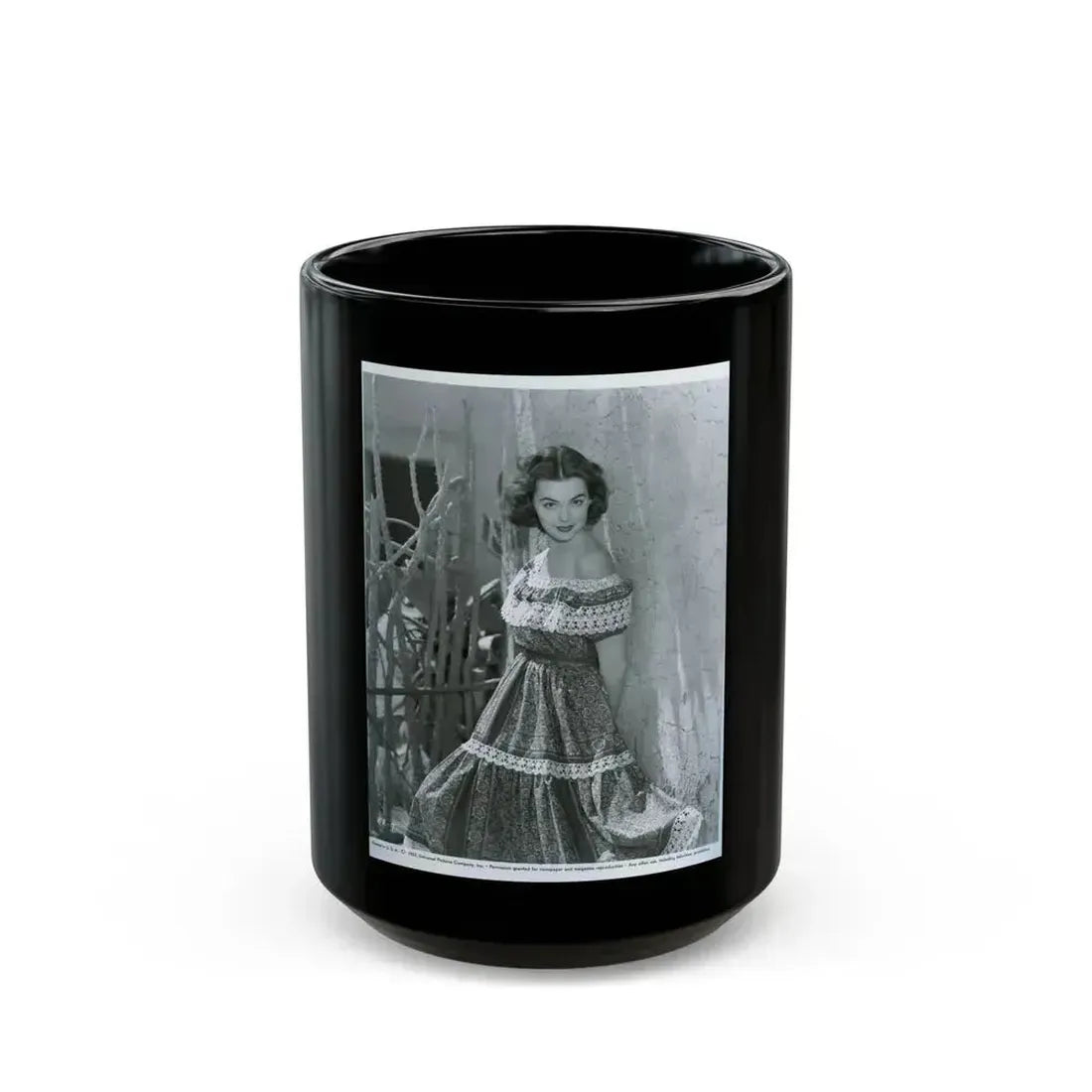 Barbara Rush #93 (Vintage Female Icon) Black Coffee Mug 15oz - Go Mug Yourself