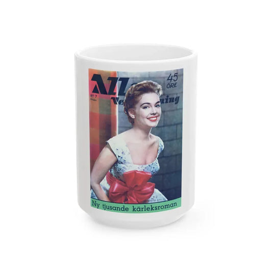 Barbara Rush #94 - Mag. Cover (Vintage Female Icon) White Coffee Mug 15oz - Go Mug Yourself