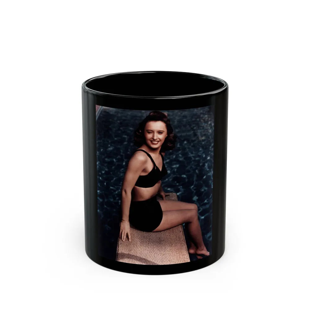 Barbara Stanwyck #150 (Vintage Female Icon) Black Coffee Mug-11oz-Go Mug Yourself