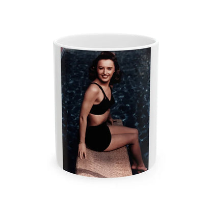 Barbara Stanwyck #150 (Vintage Female Icon) White Coffee Mug-11oz-Go Mug Yourself