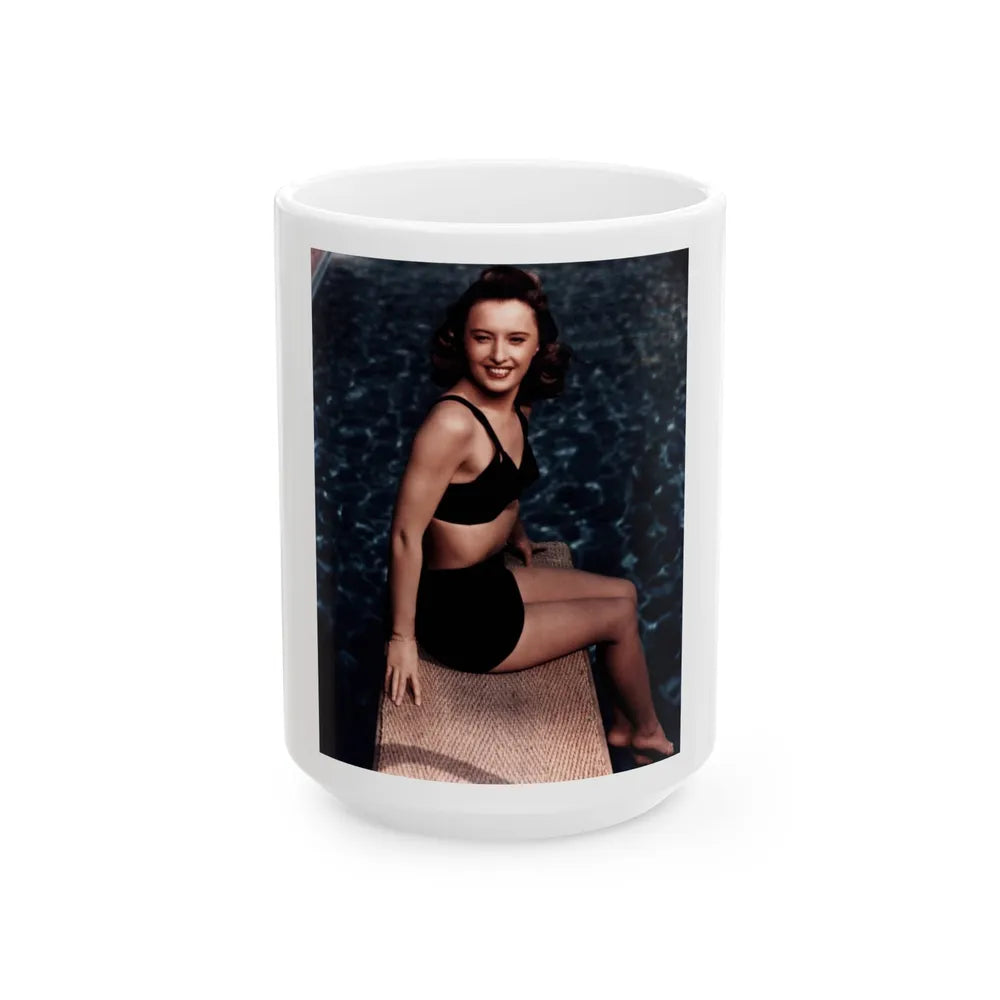 Barbara Stanwyck #150 (Vintage Female Icon) White Coffee Mug-15oz-Go Mug Yourself