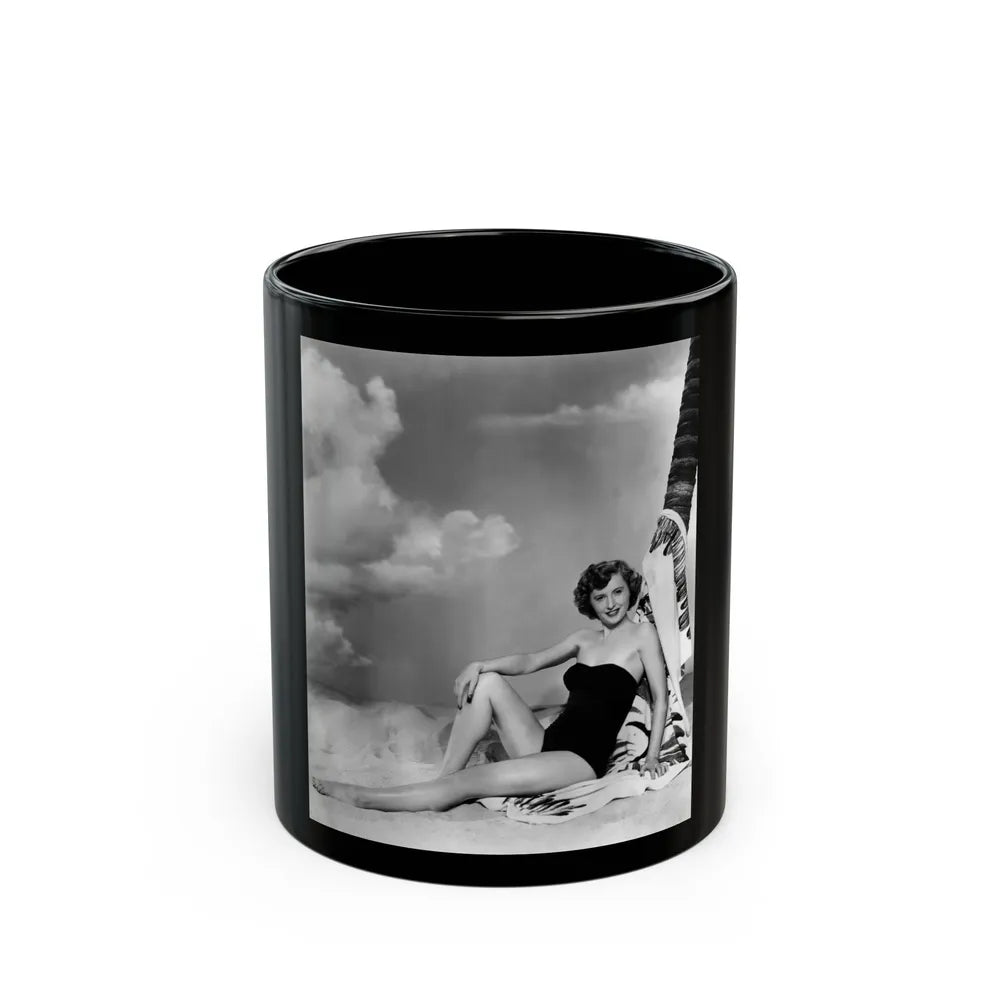 Barbara Stanwyck #151 (Vintage Female Icon) Black Coffee Mug-11oz-Go Mug Yourself