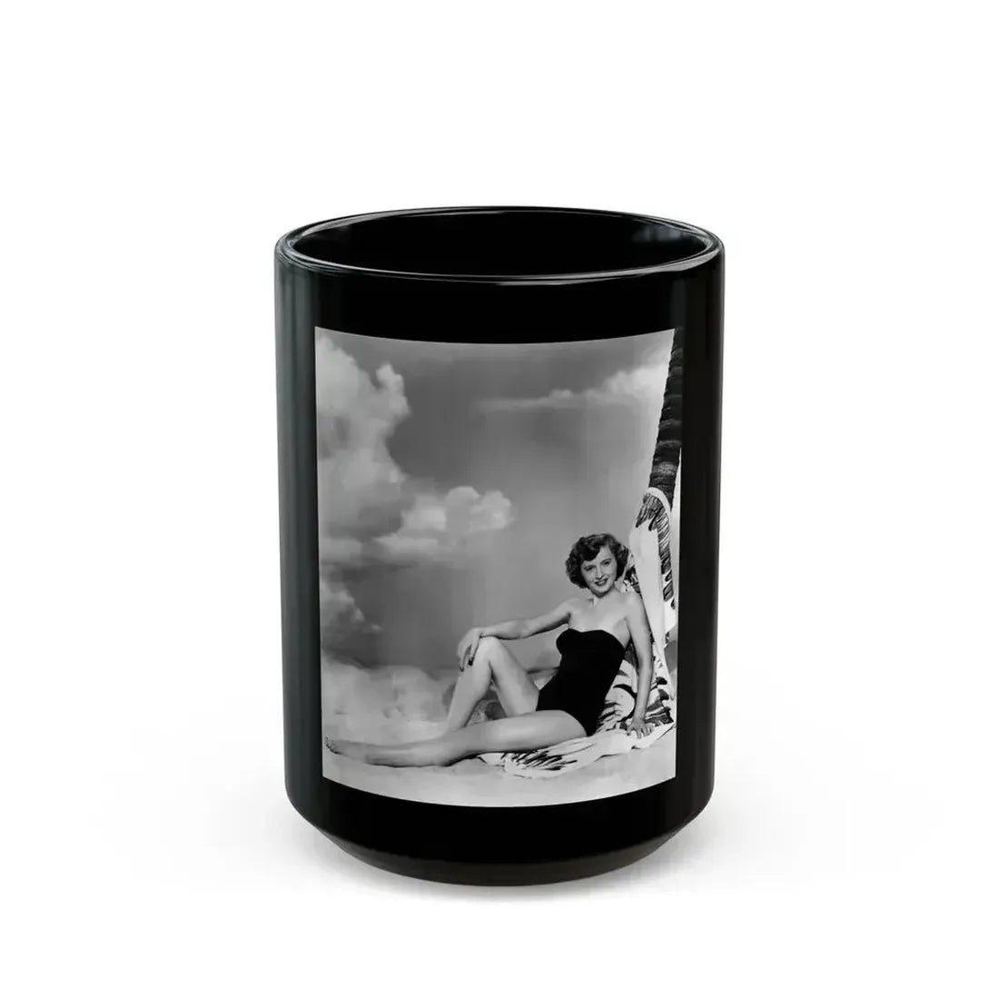 Barbara Stanwyck #151 (Vintage Female Icon) Black Coffee Mug 15oz - Go Mug Yourself