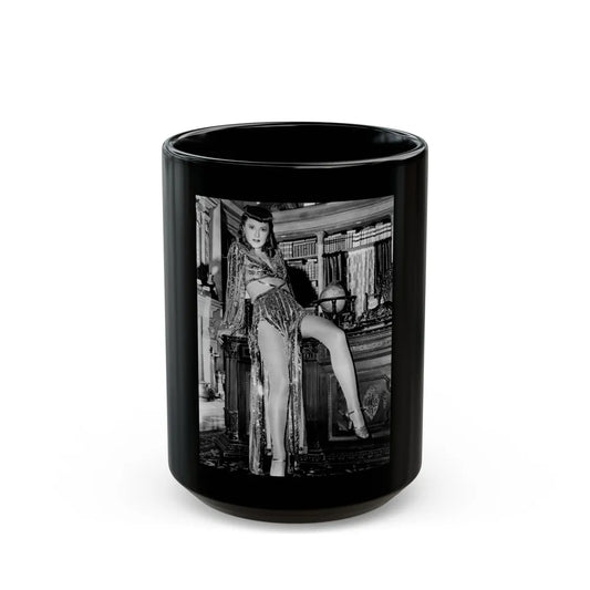 Barbara Stanwyck #152 (Vintage Female Icon) Black Coffee Mug-15oz-Go Mug Yourself