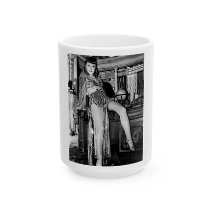 Barbara Stanwyck #152 (Vintage Female Icon) White Coffee Mug-15oz-Go Mug Yourself