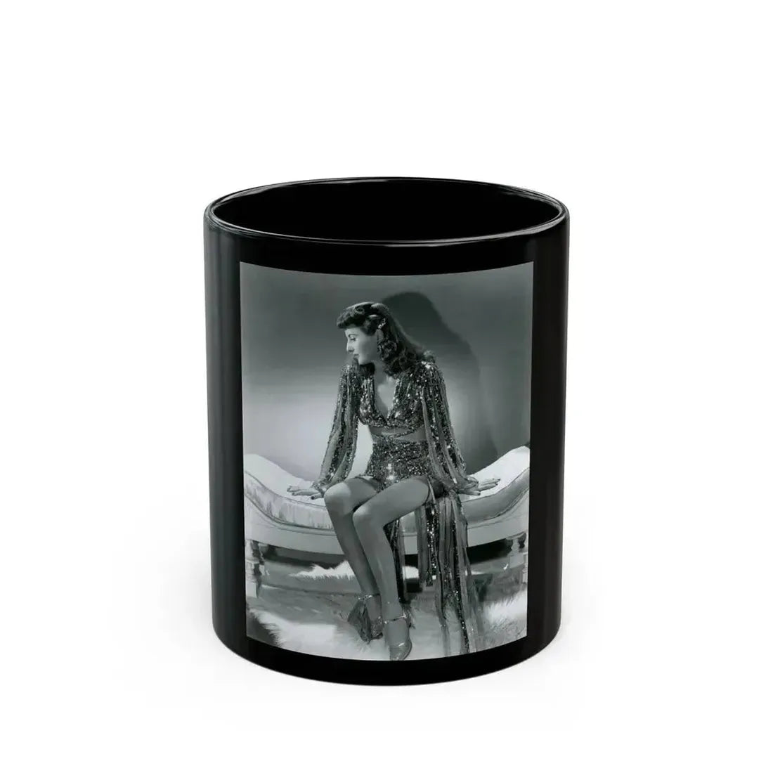 Barbara Stanwyck #153 (Vintage Female Icon) Black Coffee Mug 11oz - Go Mug Yourself