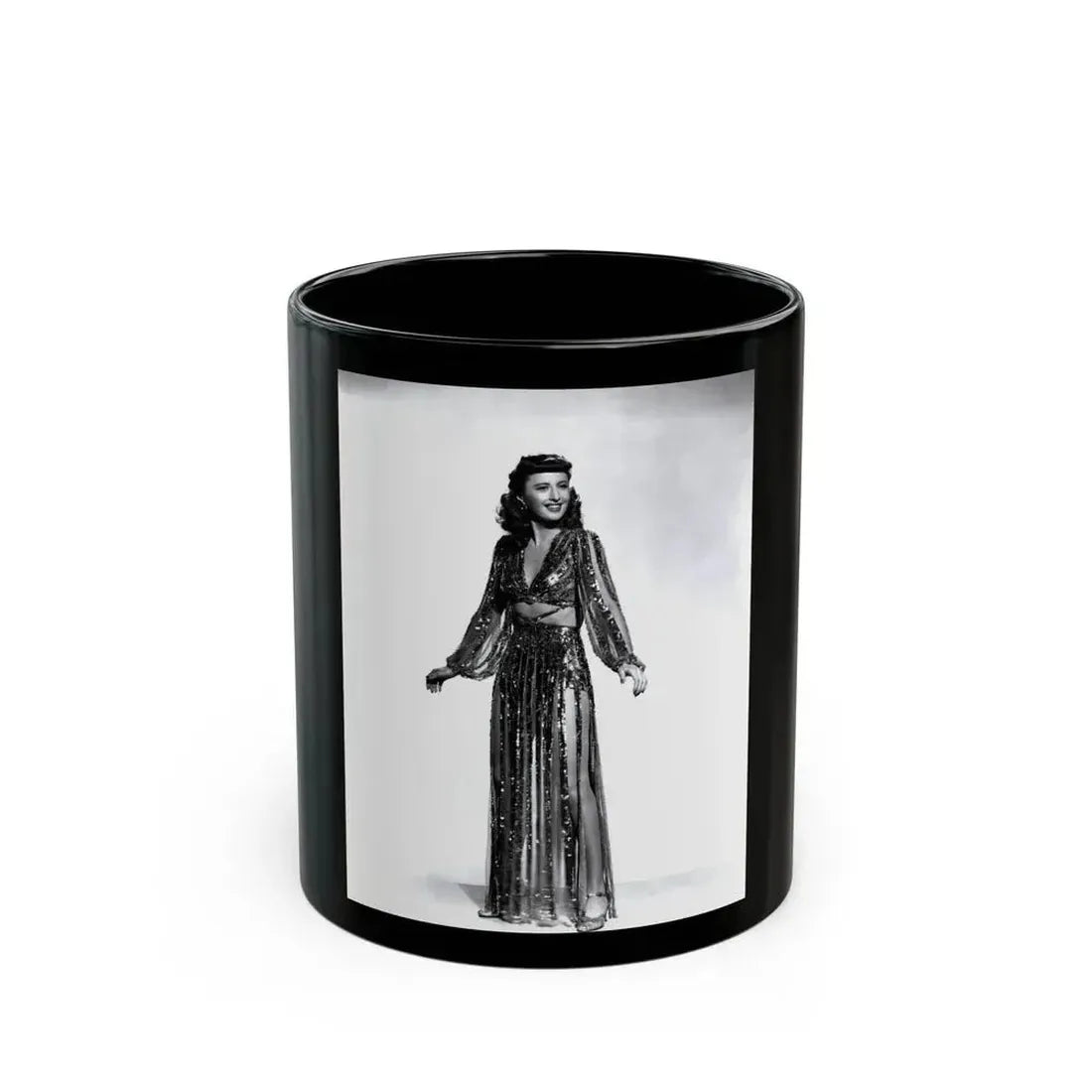 Barbara Stanwyck #154 (Vintage Female Icon) Black Coffee Mug 11oz - Go Mug Yourself
