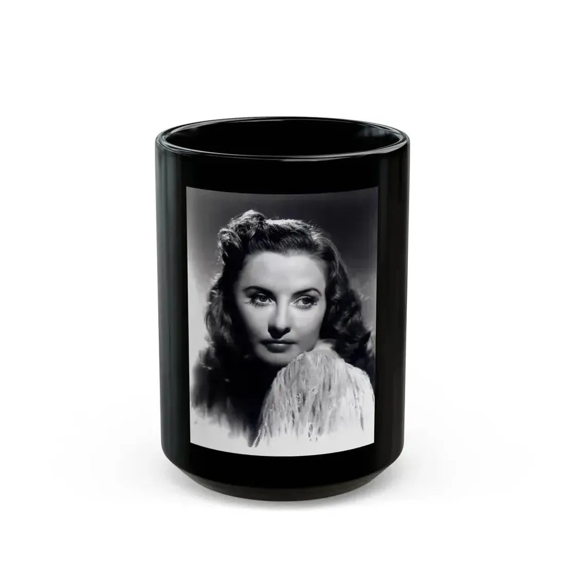 Barbara Stanwyck #156 (Vintage Female Icon) Black Coffee Mug 15oz - Go Mug Yourself