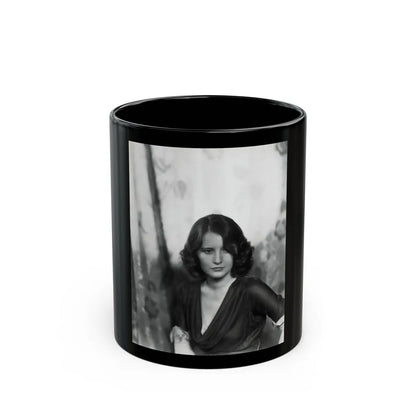 Barbara Stanwyck #157 (Vintage Female Icon) Black Coffee Mug-11oz-Go Mug Yourself