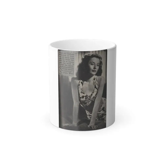 Barbara Stanwyck #162 - Physical Culture Pocket Mag. '46 - 1 B&W Photo (Vintage Female Icon) Color Changing Coffee Mug 11oz - Go Mug Yourself