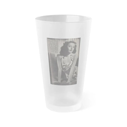 Barbara Stanwyck #162 - Physical Culture Pocket Mag. '46 - 1 B&W Photo (Vintage Female Icon) Frosted Pint Glass 16oz 16oz Frosted - Go Mug Yourself