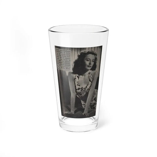 Barbara Stanwyck #162 - Physical Culture Pocket Mag. '46 - 1 B&W Photo (Vintage Female Icon) Pint Glass 16oz 16oz - Go Mug Yourself