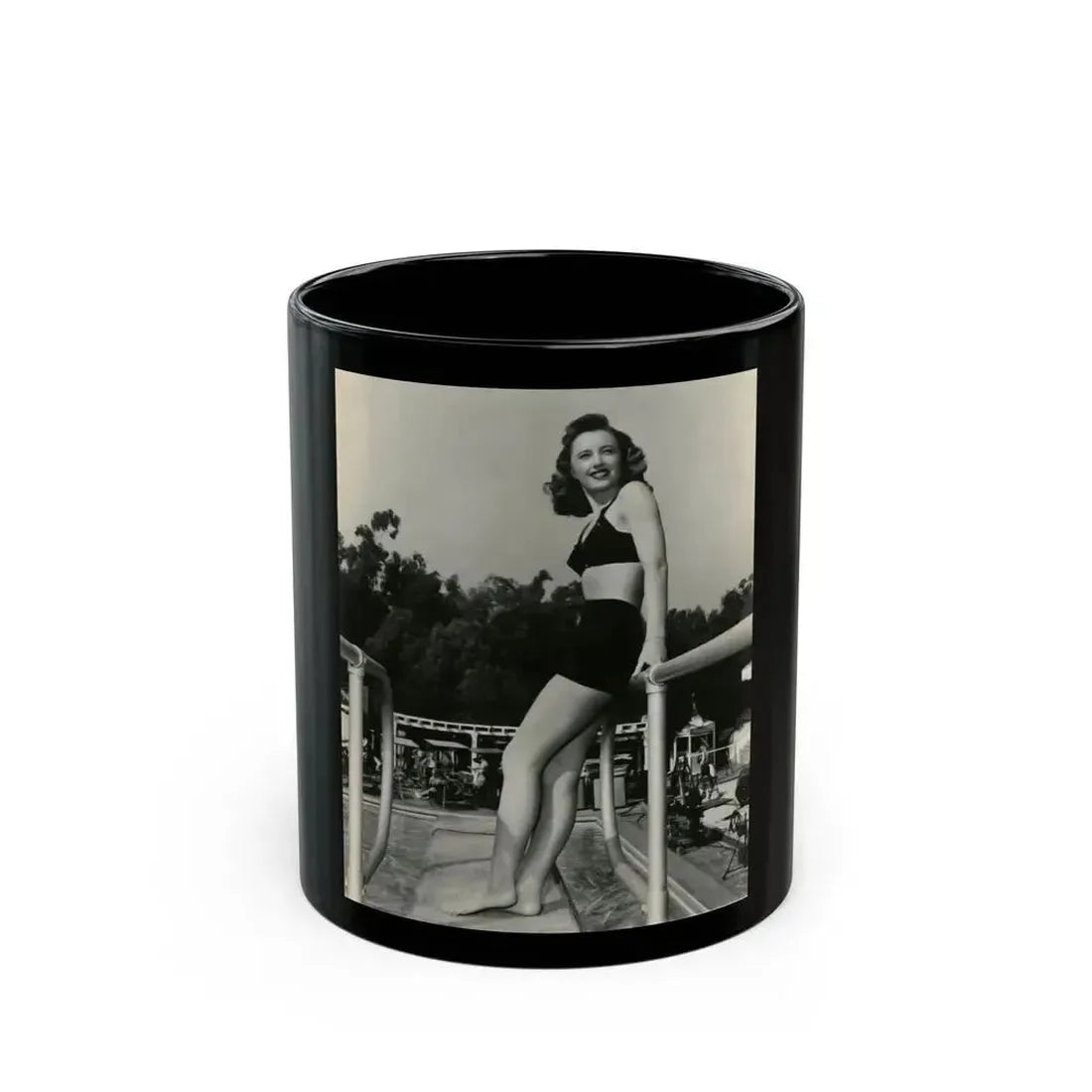 Barbara Stanwyck #163 (Vintage Female Icon) Black Coffee Mug 11oz - Go Mug Yourself