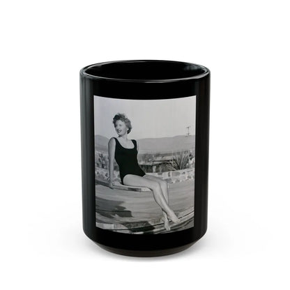 Barbara Stanwyck #164 (Vintage Female Icon) Black Coffee Mug-15oz-Go Mug Yourself