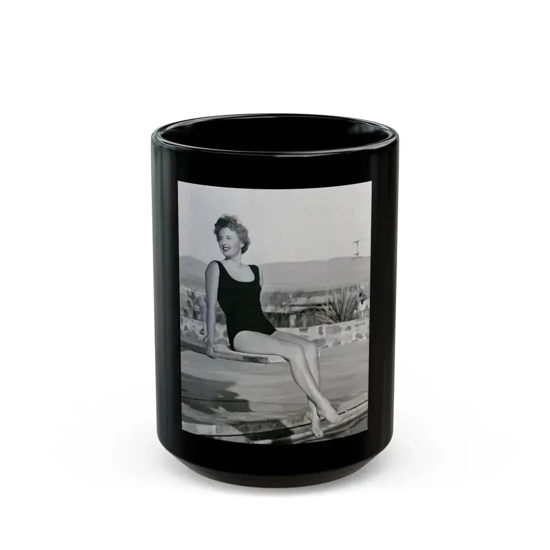 Barbara Stanwyck #164 (Vintage Female Icon) Black Coffee Mug 15oz - Go Mug Yourself