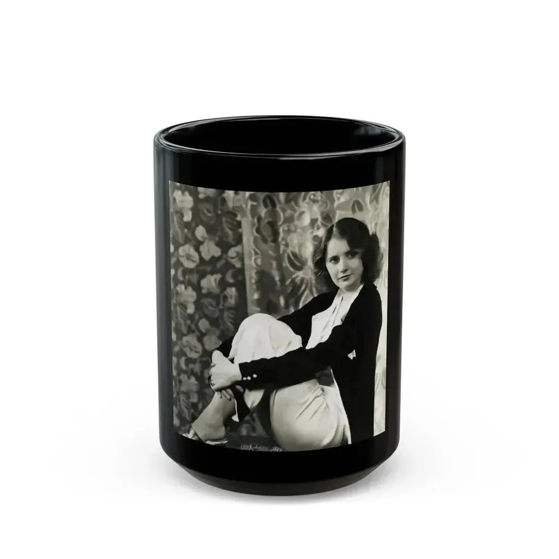 Barbara Stanwyck #165 (Vintage Female Icon) Black Coffee Mug 15oz - Go Mug Yourself