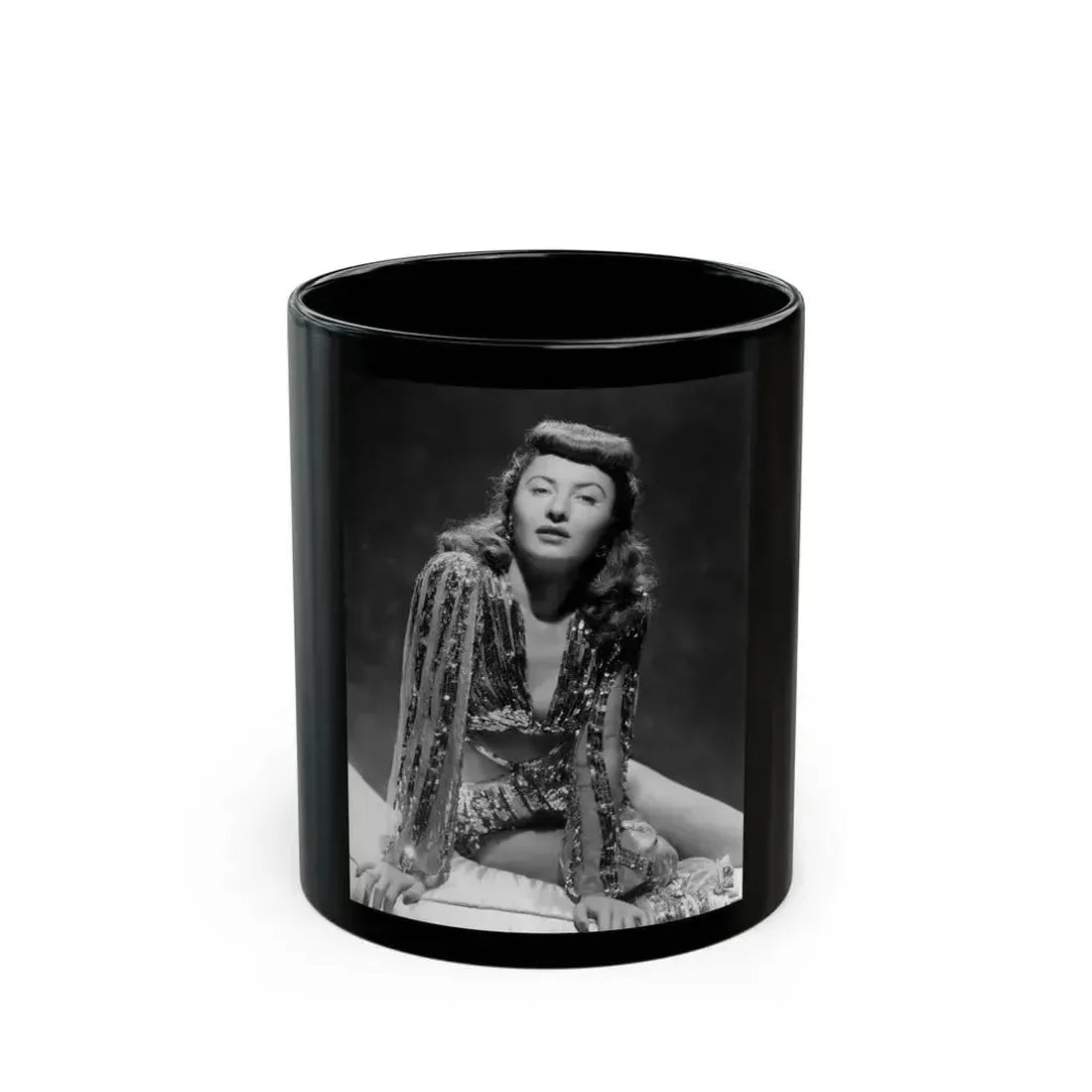 Barbara Stanwyck #177 (Vintage Female Icon) Black Coffee Mug 11oz - Go Mug Yourself